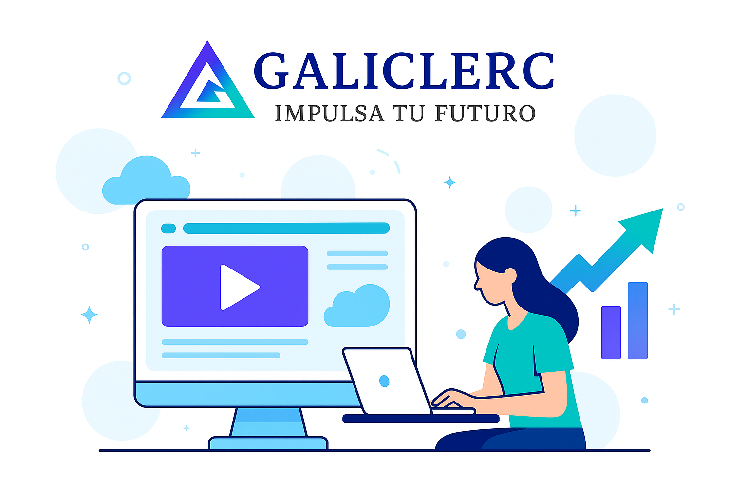 Ilustración de formación online